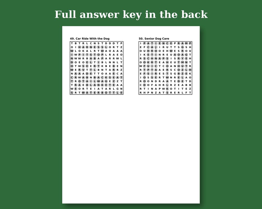 Dog Lovers Word Search printable preview 3