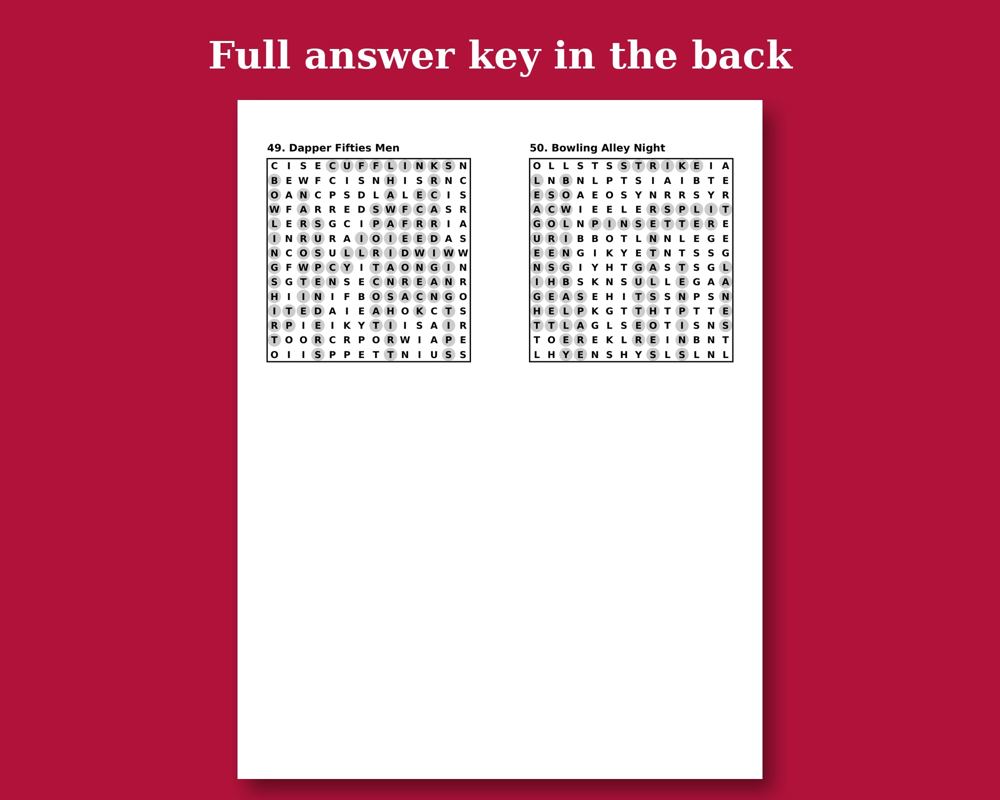 1950s Rock & Roll Word Search printable preview 3