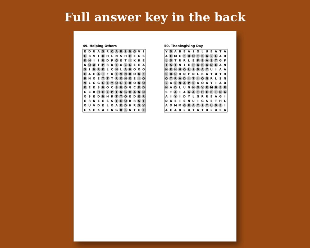 Thanksgiving Word Search printable preview 3