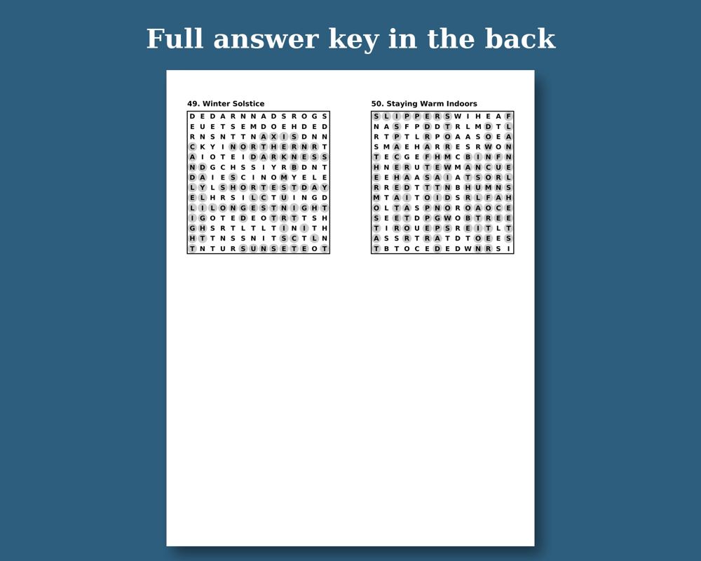 Cozy Winter Word Search printable preview 3