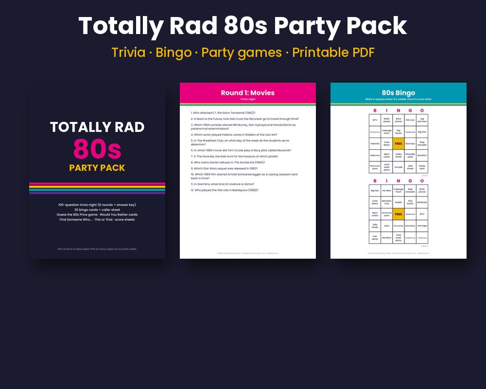 Totally Rad 80s Party Pack
