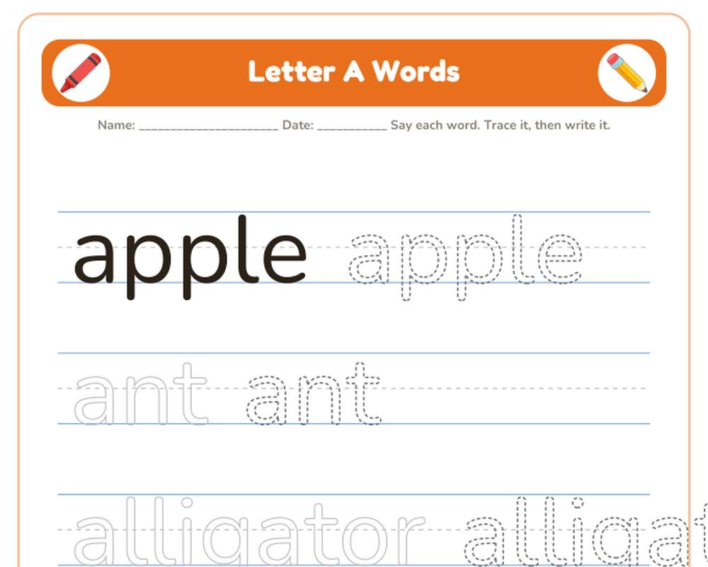 Letter of the Week Worksheets A–Z: Tracing, Beginning Sounds & Word Search (78 Pages) printable preview 2