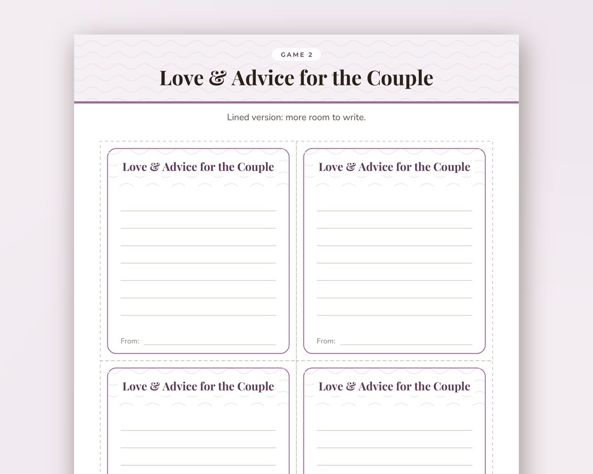 Anniversary Party Memory & Advice Cards: Printable Fill-in Cards + Table Sign printable preview 2