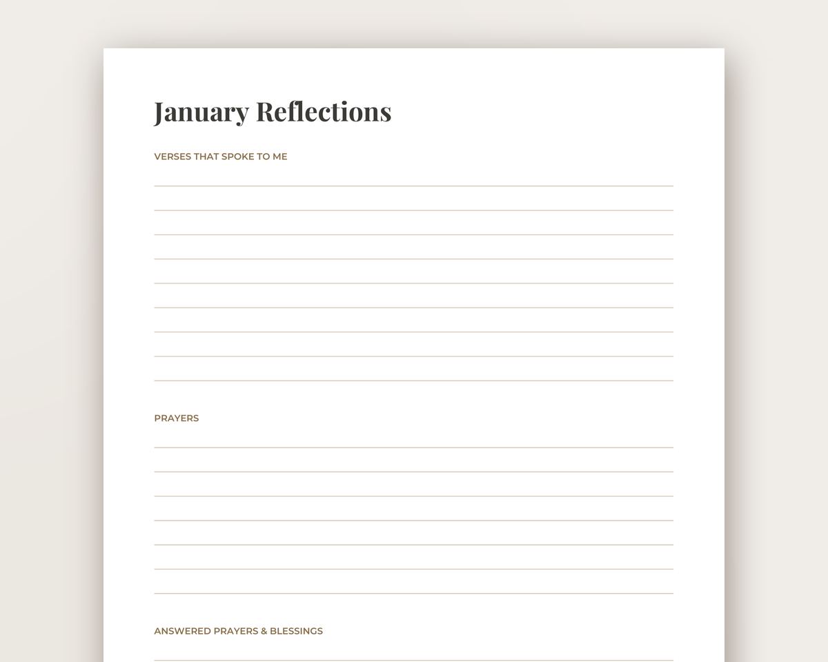 2027 Bible Reading Plan: One-Year Bible in a Year Checklist with Monthly Reflection Pages (Printable PDF) printable preview 2