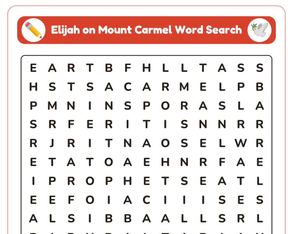Elijah on Mount Carmel Sunday School Worksheet: Story, Word Search & Questions (KJV) printable preview 2