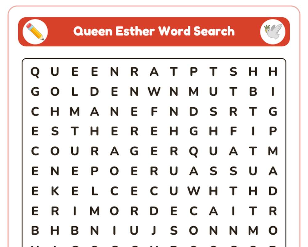 Free printable Queen Esther Sunday School sample page