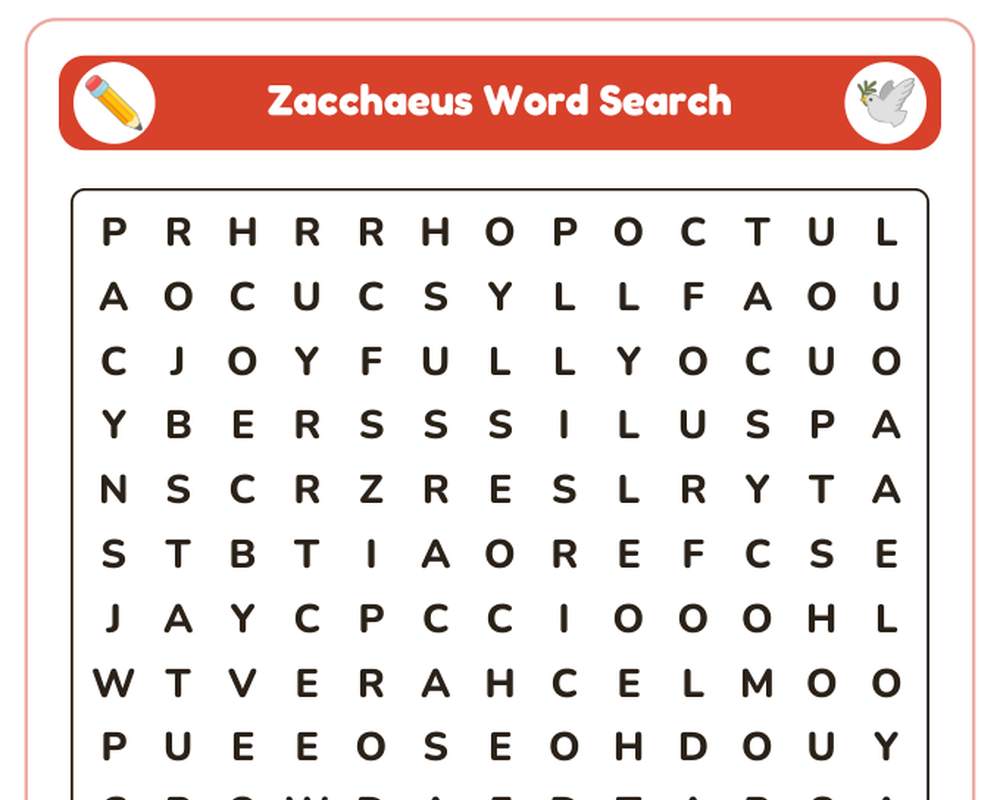 Free printable Zacchaeus Sunday School sample page