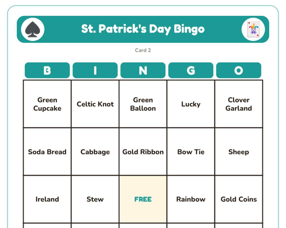 St. Patrick's Day Bingo: 40 Printable Cards (Regular + Large Print) printable preview 2