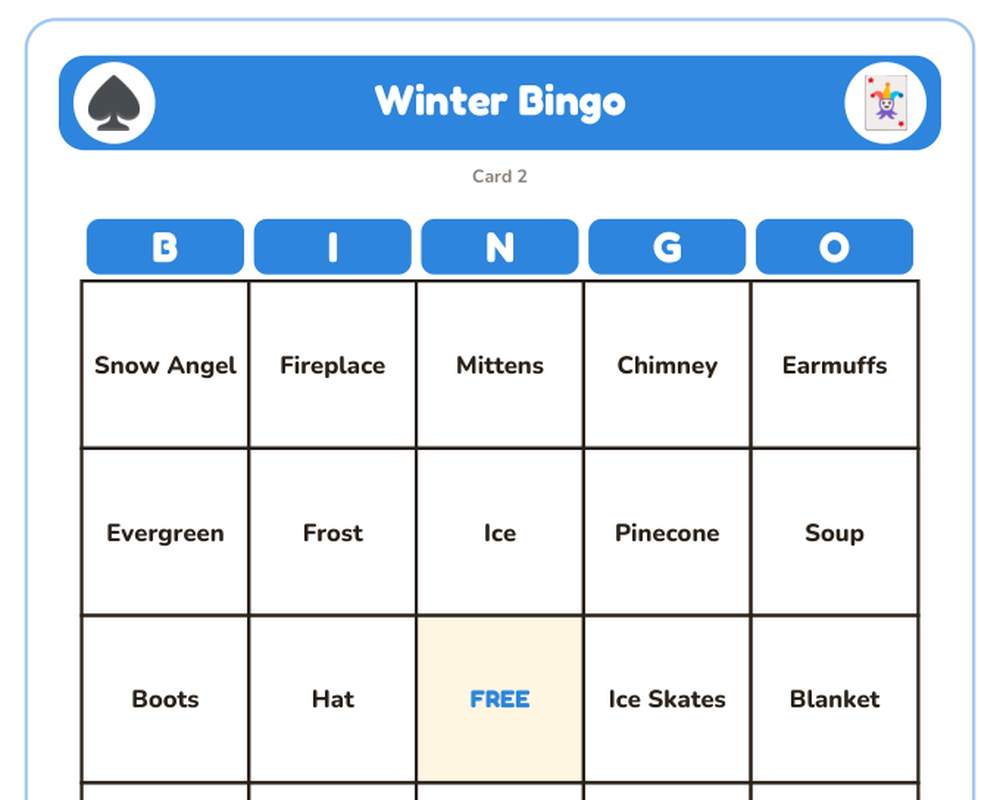 Winter Bingo: 40 Printable Cards (Regular + Large Print) printable preview 2