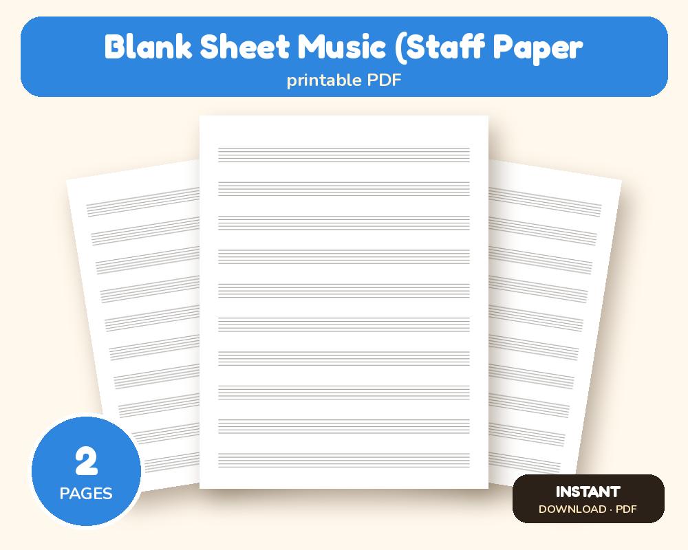 Blank Sheet Music (Staff Paper) Printable PDF