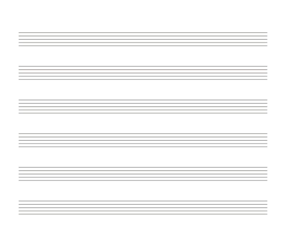 Blank Sheet Music (Staff Paper) Printable PDF printable preview 2