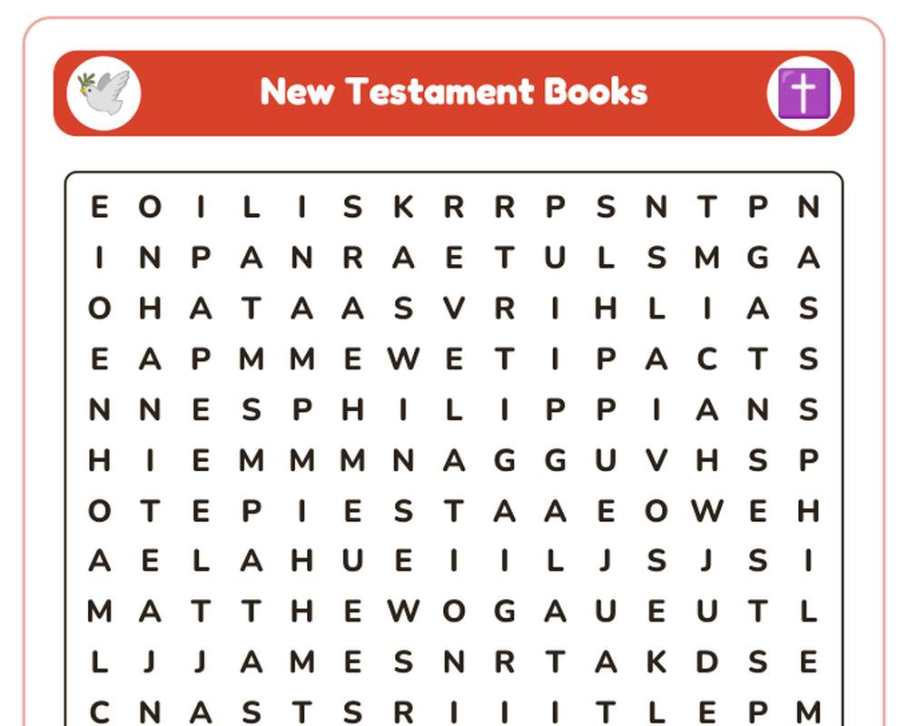 Books of the Bible Printable Games: Word Searches, Scramble & Order Practice printable preview 2