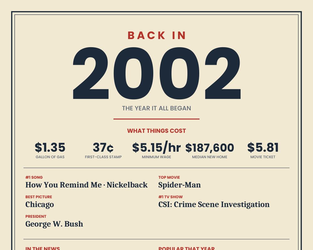 Born in 2002 Birthday Poster printable preview 2