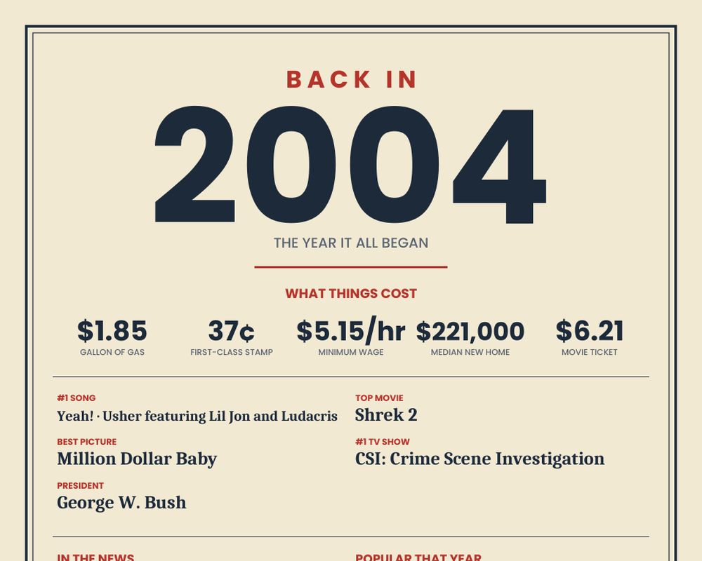 Born in 2004 Birthday Poster printable preview 2