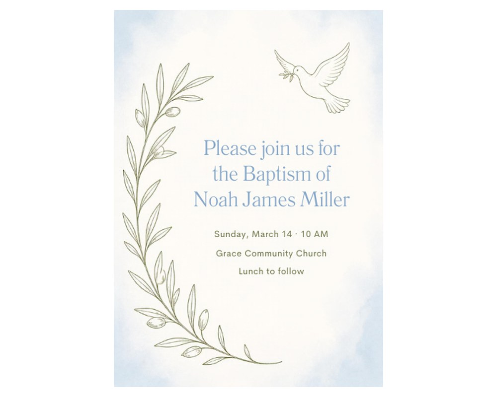 Baptism Invitation Template: Editable in Canva printable preview 2