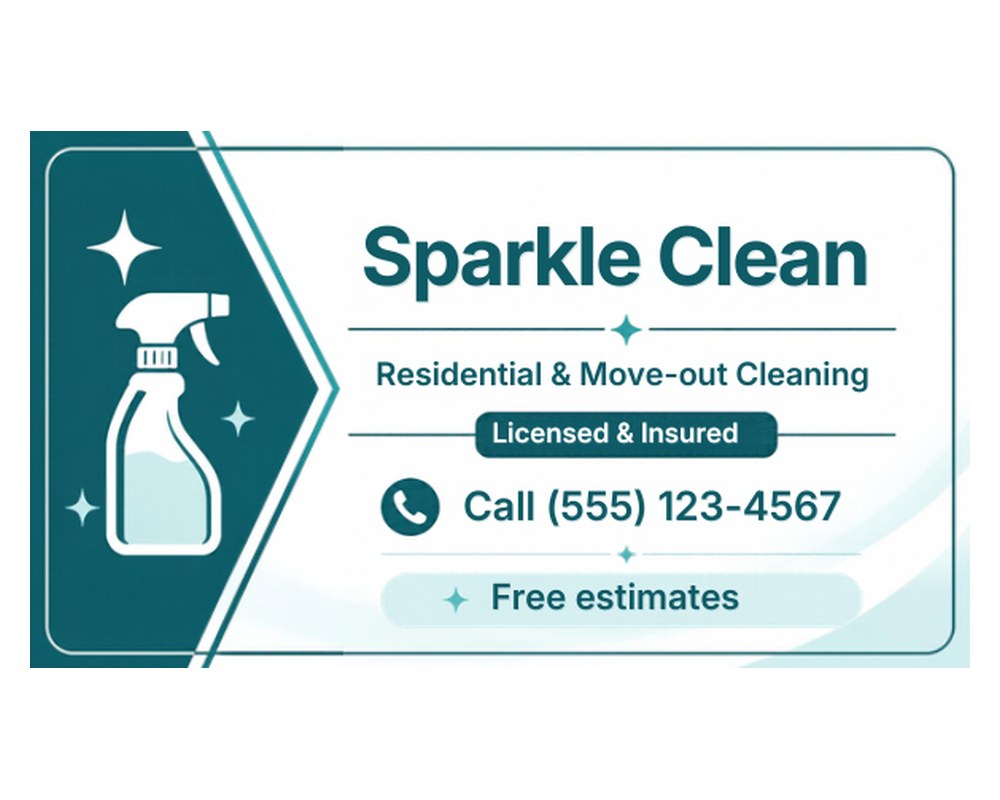 House Cleaning Business Card Template: Editable in Canva printable preview 2