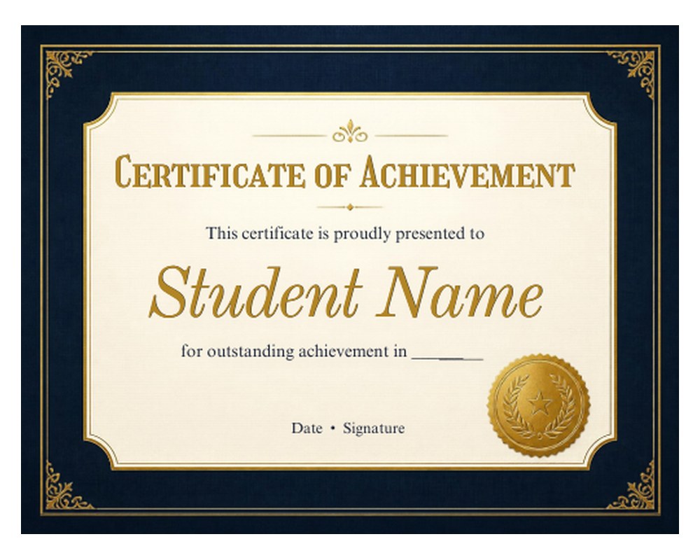 Certificate of Achievement Template: Editable in Canva printable preview 2