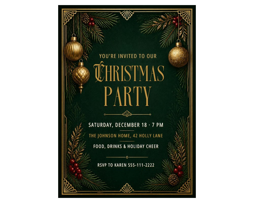 Christmas Party Invitation Template: Editable in Canva printable preview 2