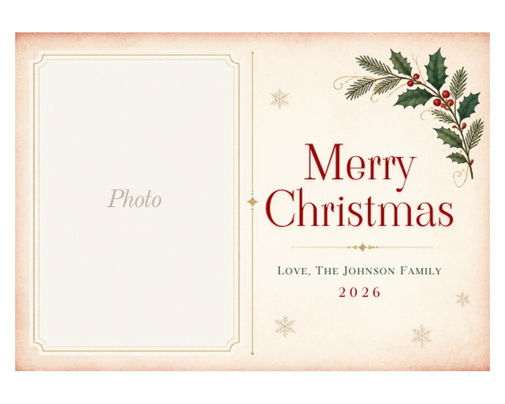 Christmas Photo Card Template: Editable in Canva printable preview 2