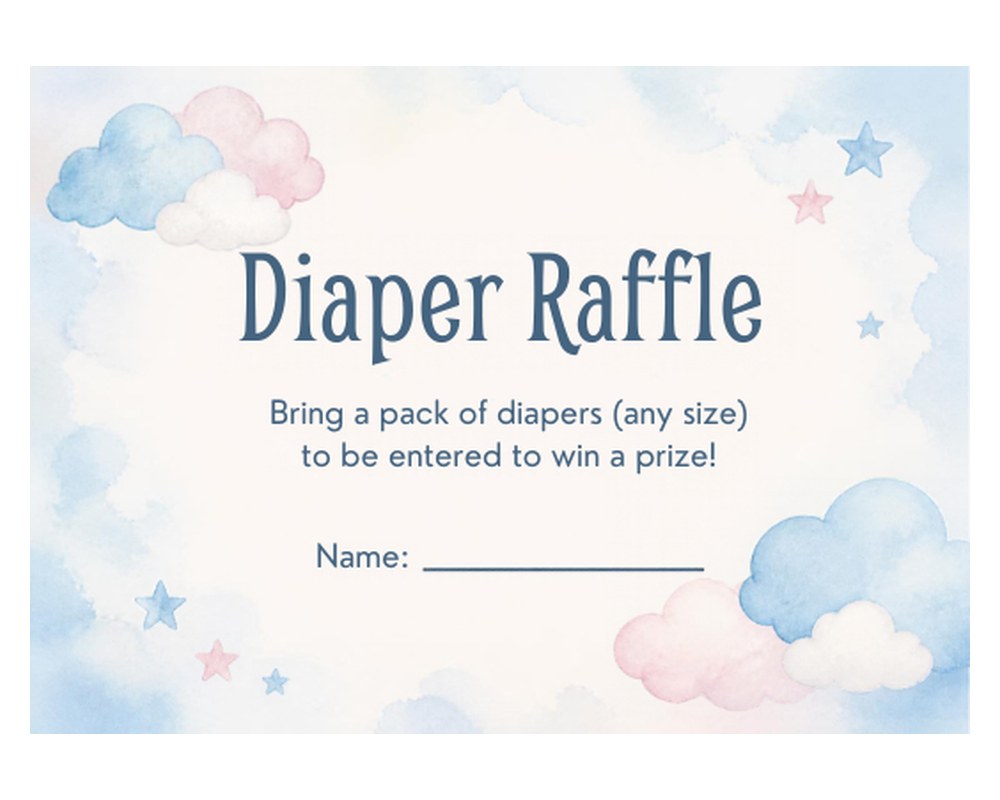 Diaper Raffle Ticket Template: Editable in Canva printable preview 2