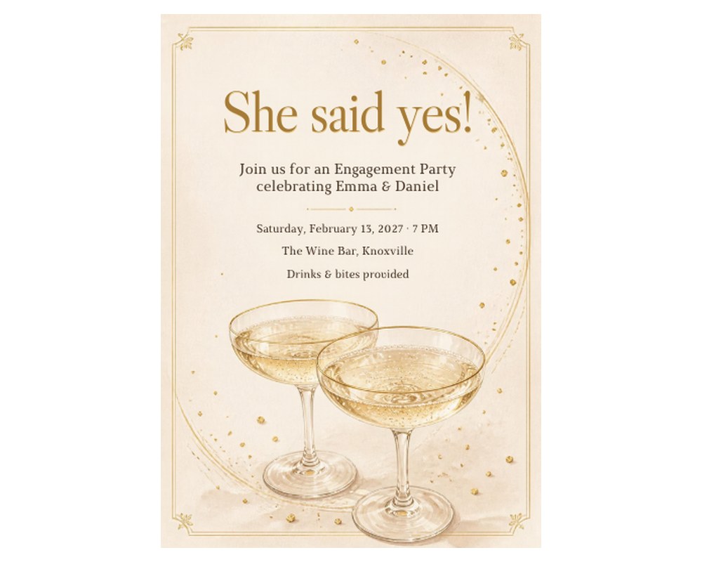 Engagement Party Invitation Template: Editable in Canva printable preview 2