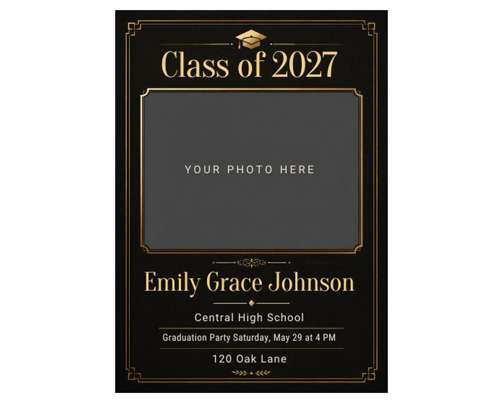 Graduation Announcement Template: Editable in Canva (Class of 2027) printable preview 2