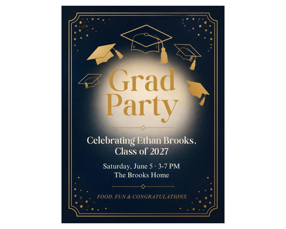 Graduation Party Invitation Template: Editable in Canva printable preview 2
