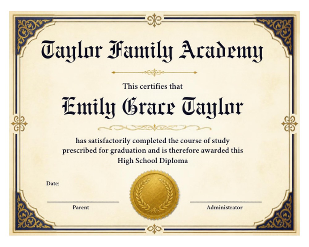 Homeschool High School Diploma Template: Editable in Canva printable preview 2