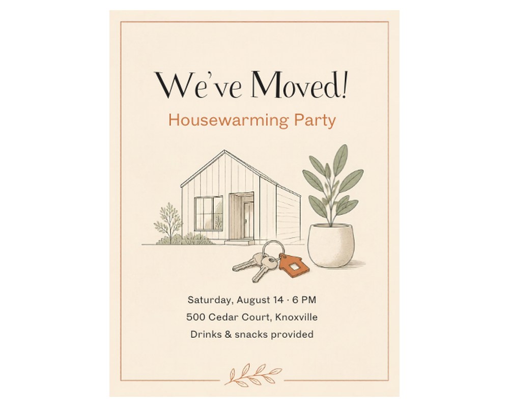 Housewarming Party Invitation Template: Editable in Canva printable preview 2