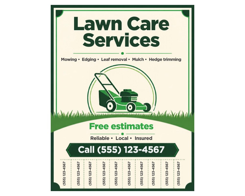 Lawn Care Service Flyer Template: Editable in Canva printable preview 2