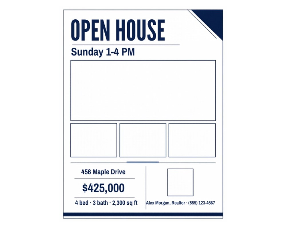 Real Estate Open House Flyer Template: Editable in Canva printable preview 2