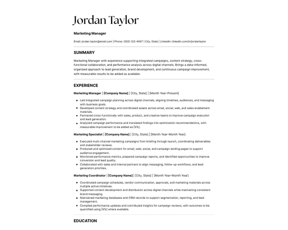 Minimalist Resume Template: Editable in Canva printable preview 2
