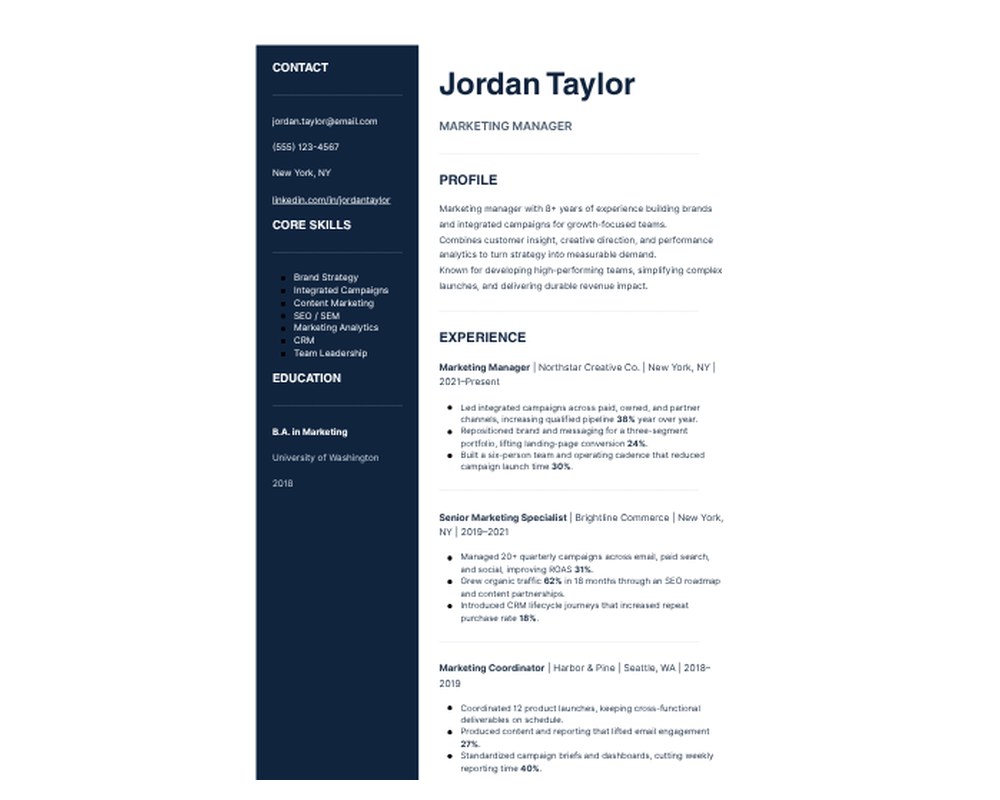 Modern Resume Template: Editable in Canva printable preview 2