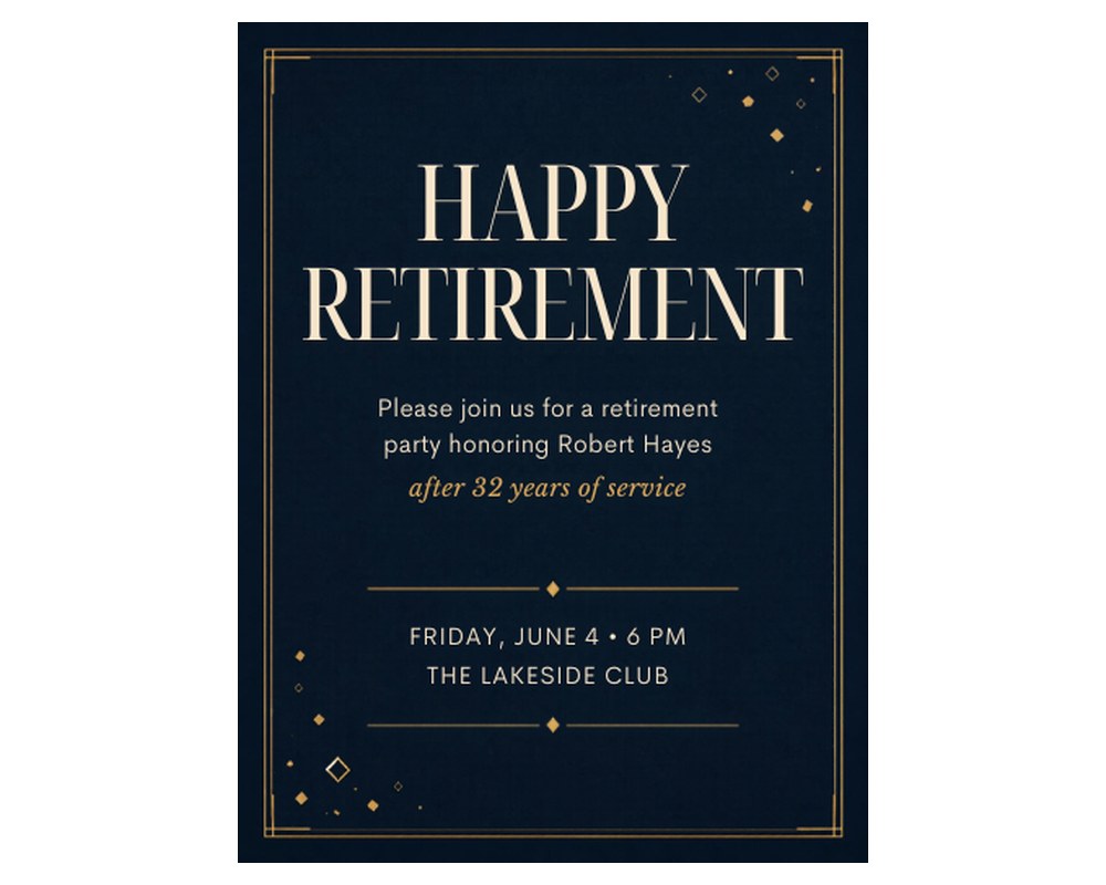 Retirement Party Invitation Template: Editable in Canva printable preview 2