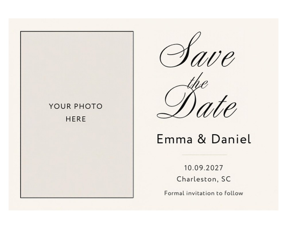 Photo Save the Date Card Template: Editable in Canva printable preview 2