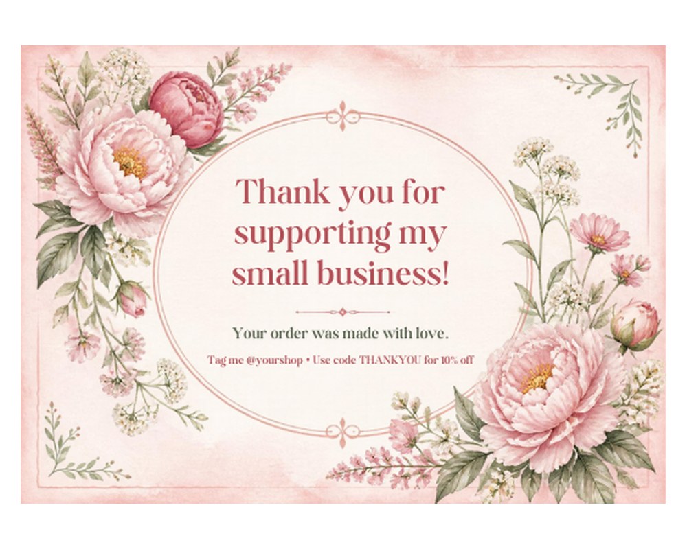 Small Business Thank You Card Template: Editable in Canva printable preview 2