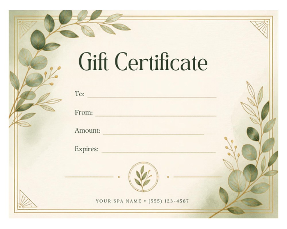 Spa Gift Certificate Template: Editable in Canva printable preview 2