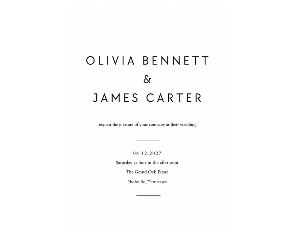 Minimalist Modern Wedding Invitation Template: Editable in Canva printable preview 2
