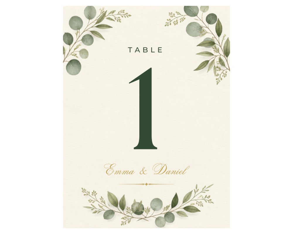 Wedding Table Numbers Template: Editable in Canva (1-20) printable preview 2