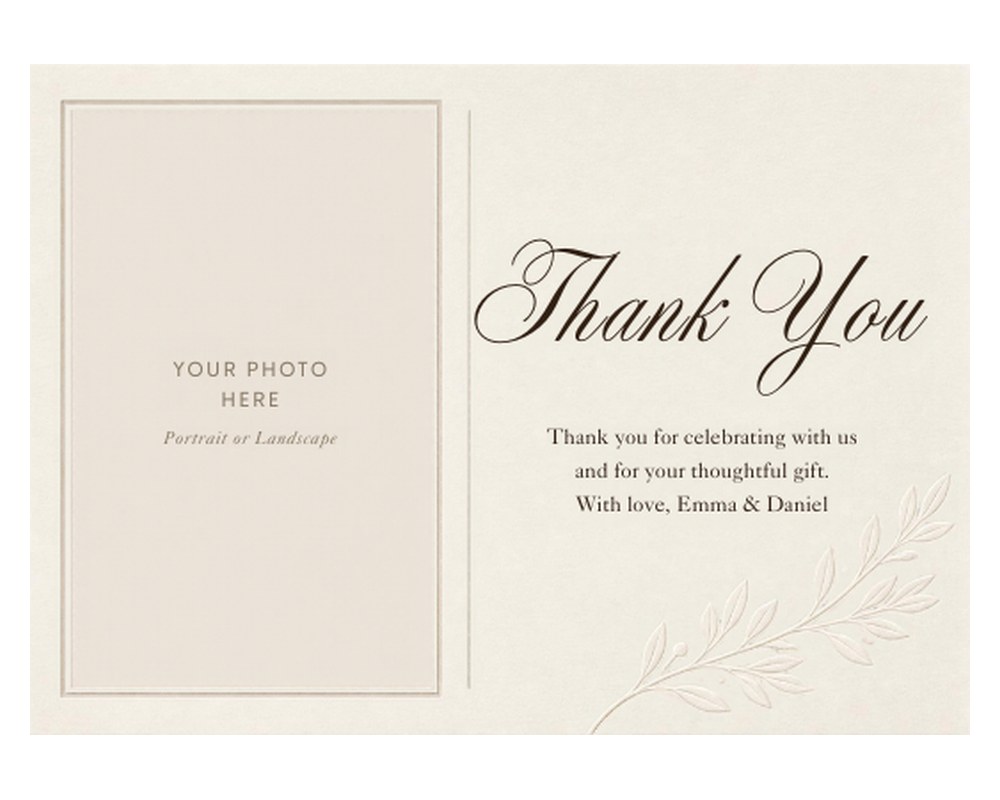 Wedding Thank You Card Template: Editable in Canva printable preview 2
