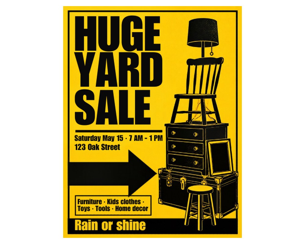 Yard Sale Flyer Template: Editable in Canva printable preview 2