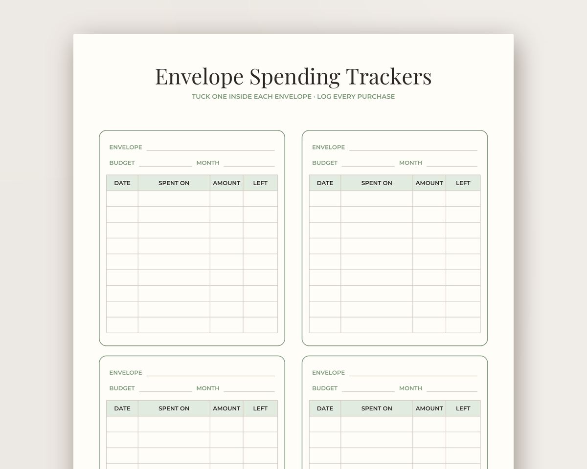 Cash Envelope Budget System Printable: Cash Envelopes, Sinking Funds, Debt Snowball & Bill Tracker printable preview 2