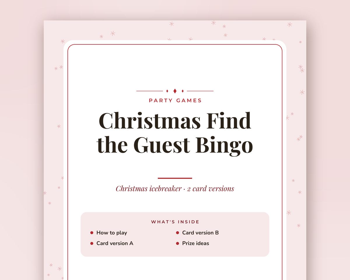 Christmas Games Bundle: 6 Printable Party Games (Would You Rather, Most Likely To, Find the Guest & More) printable preview 2
