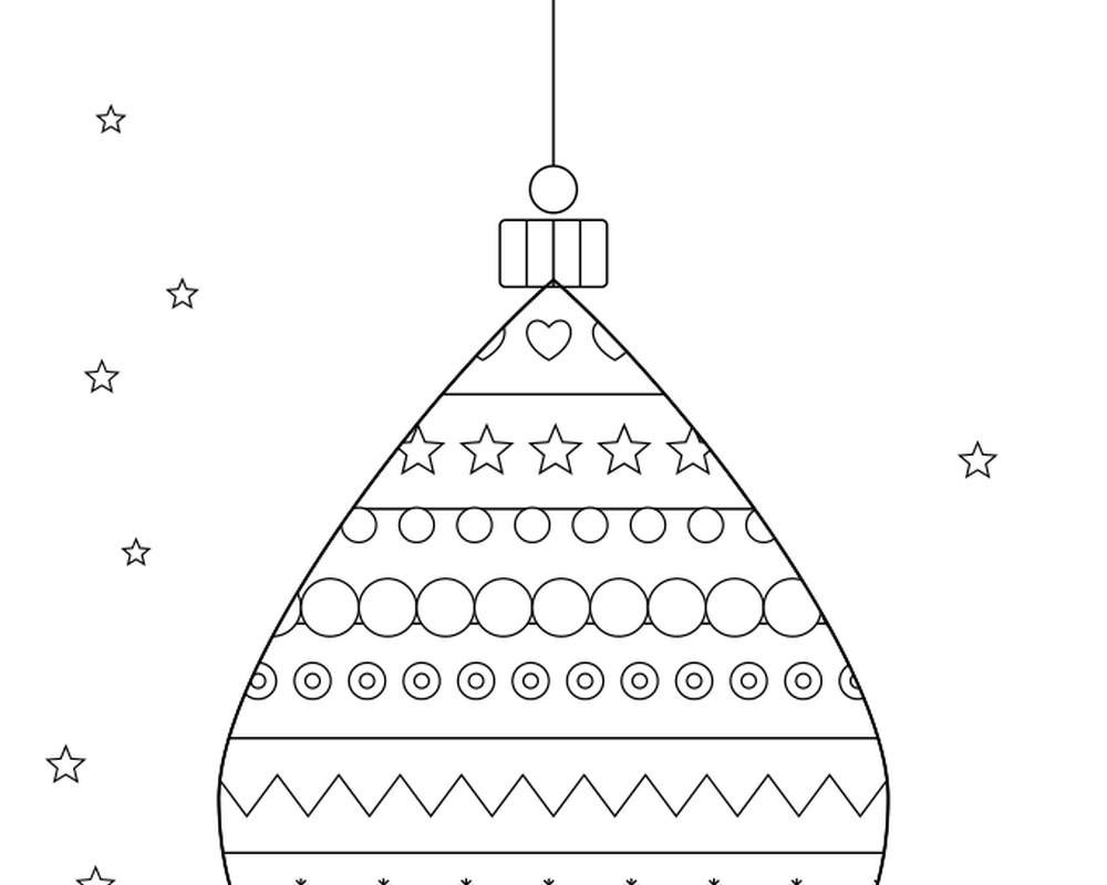 Christmas Ornament Coloring Pages: 24 Printable Patterned Ornaments (Adults + Bold & Easy) printable preview 2