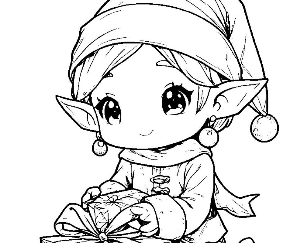 Chibi Christmas Coloring Pages: 18 Printable Pages printable preview 2