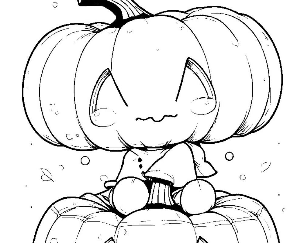 Chibi Halloween Coloring Pages: 12 Printable Pages printable preview 2