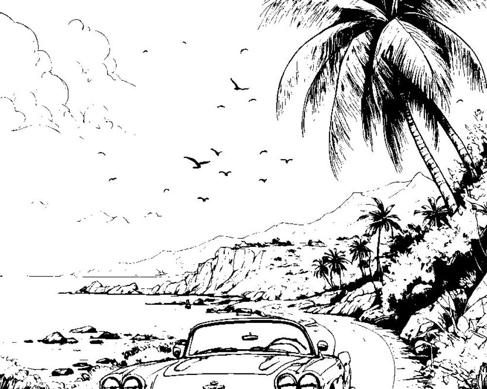 Free printable Classic Cars for Adults Coloring Pages sample page