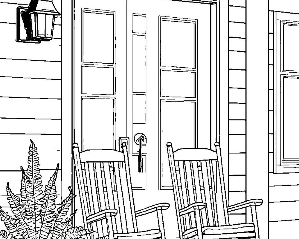 Cozy Cottages & Porches Coloring Pages: 20 Printable Pages printable preview 2