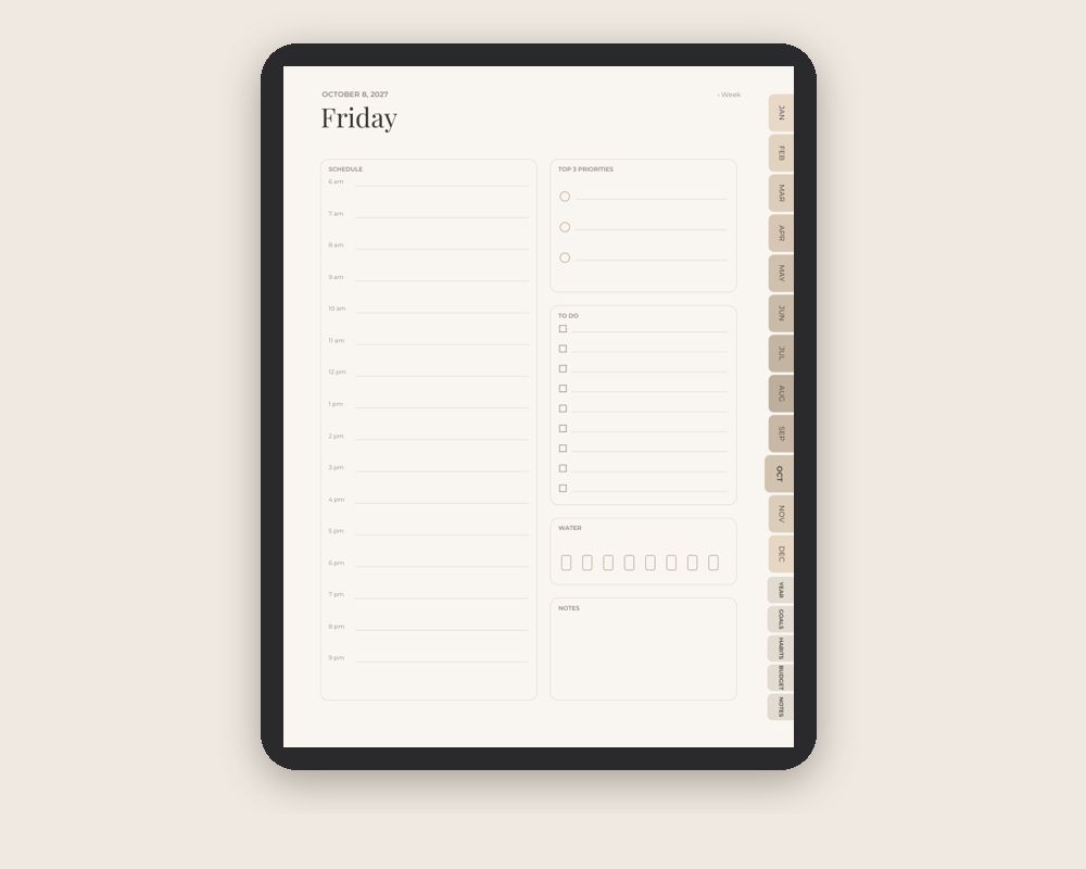 2027 Digital Planner (Neutral): Hyperlinked iPad Planner for GoodNotes & Notability printable preview 2