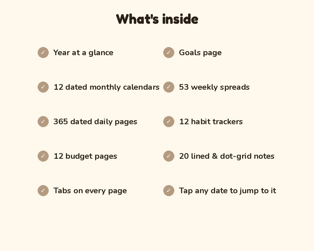 2027 Digital Planner (Neutral): Hyperlinked iPad Planner for GoodNotes & Notability printable preview 3